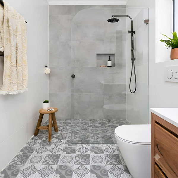 Airy Grey Moroccan Bathroom Inspiration