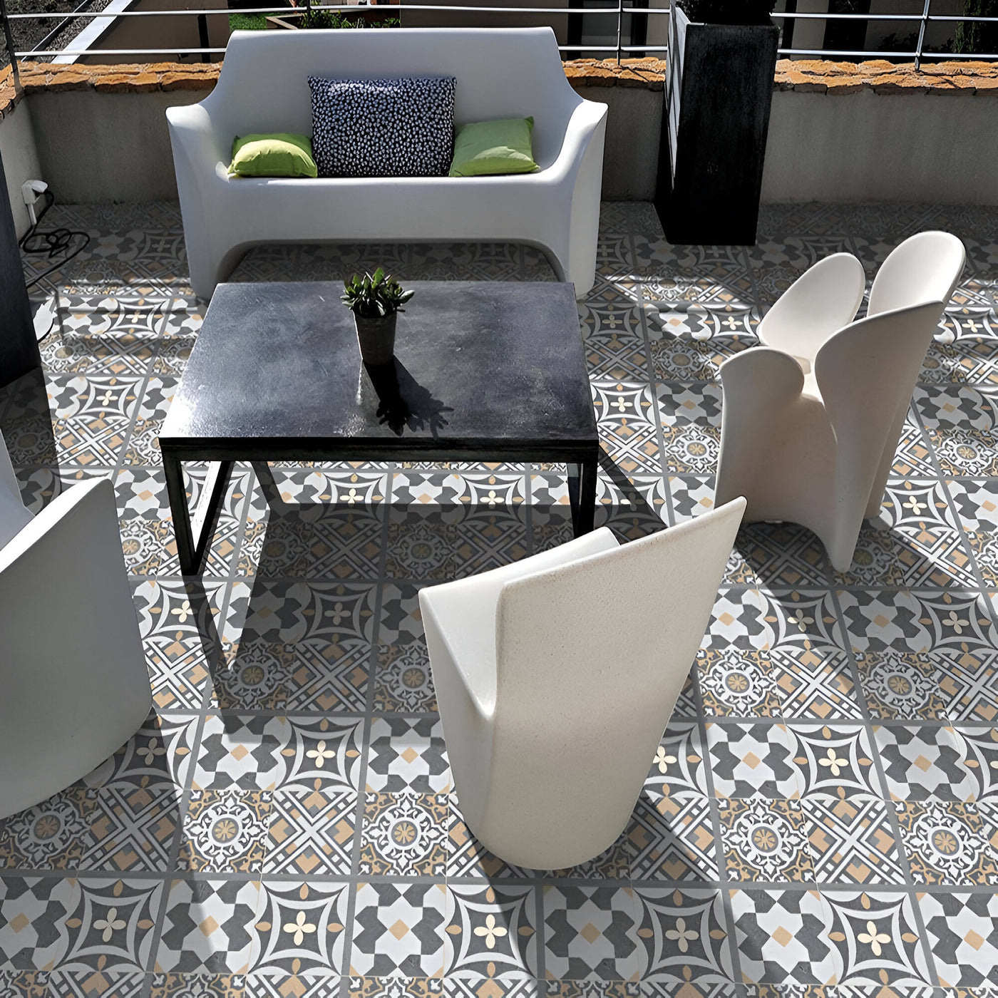 Classy Grey Moroccan Terrace Floor Inspiration