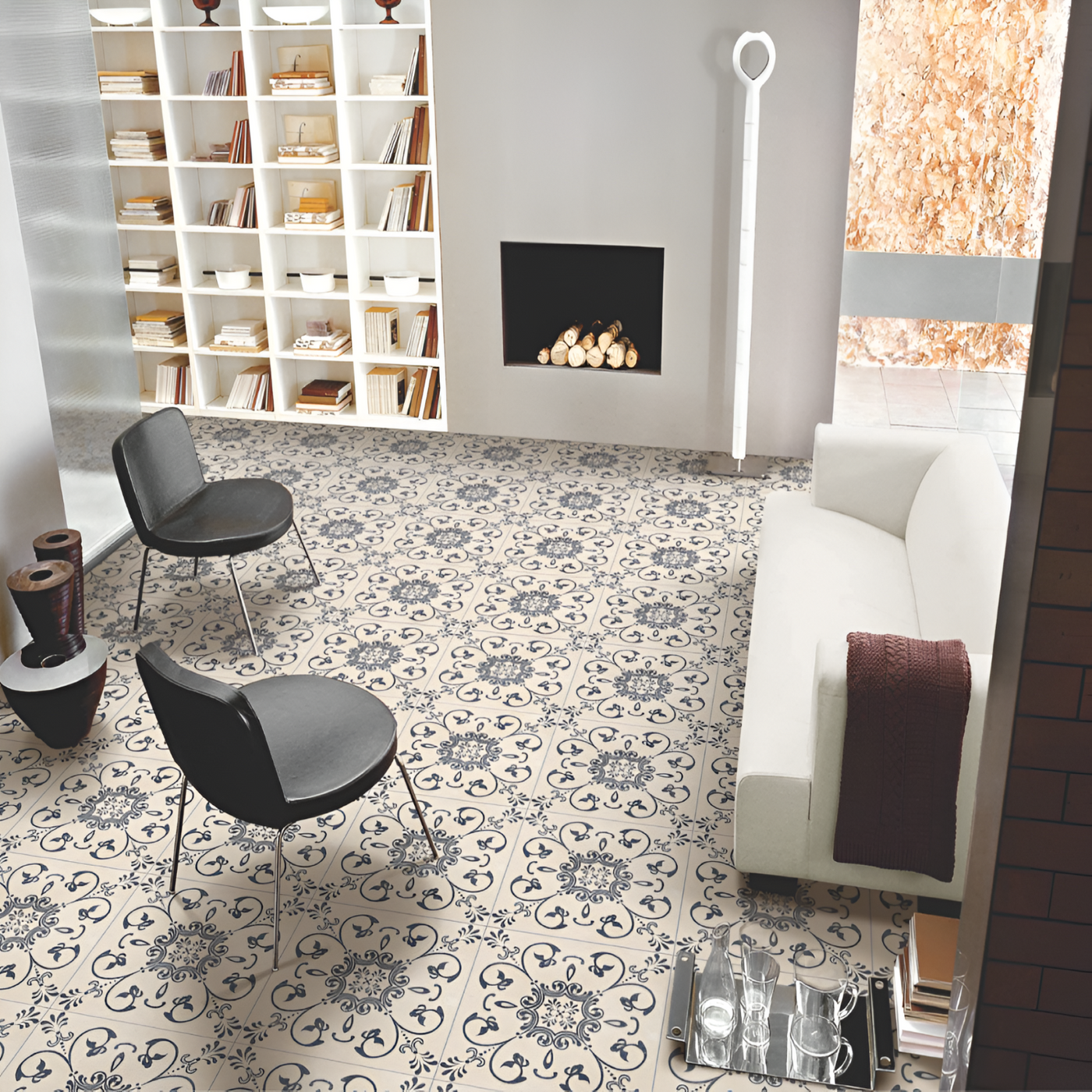 Elegant Corolla Moroccan Floral Living Room Floor