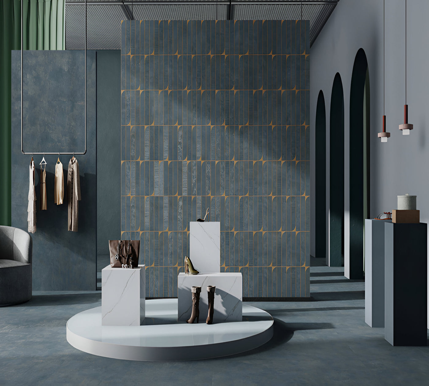Deep Crayon Forest Designer Showroom Inspiration