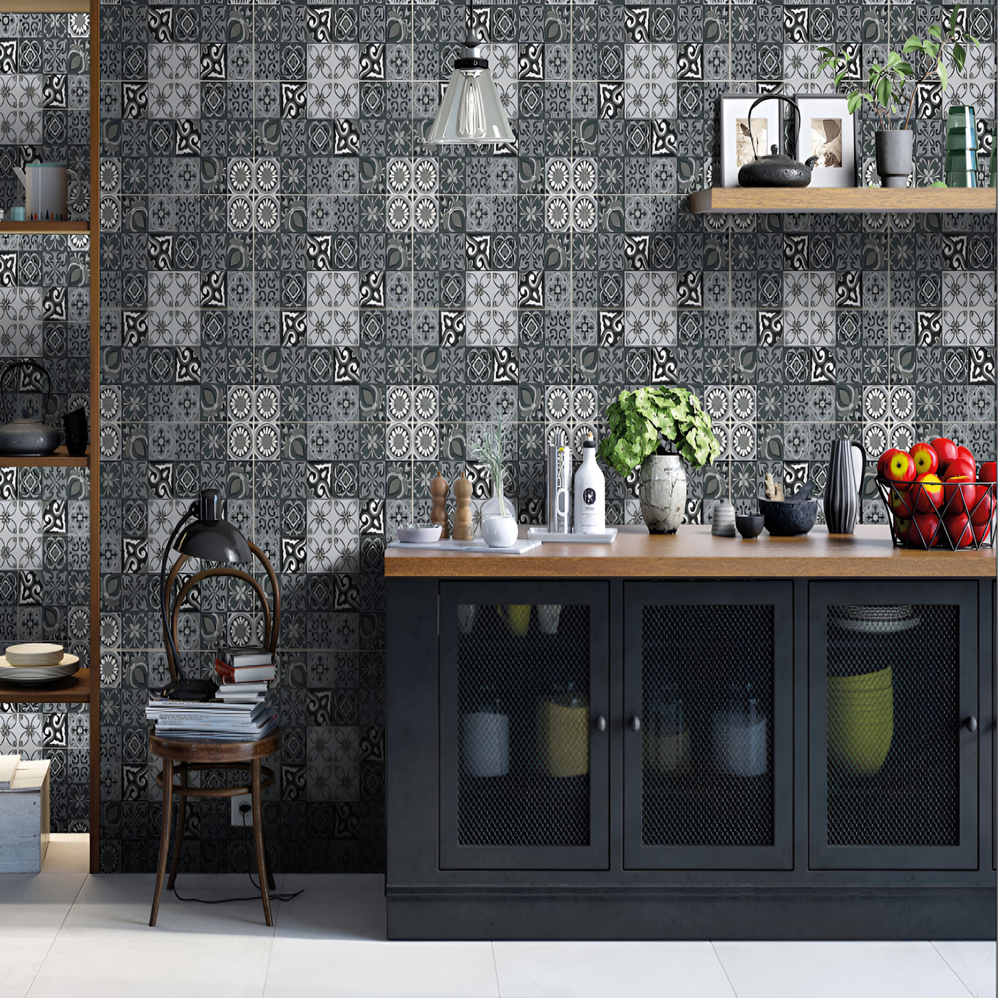 Artistic Grey Moroccan Kitchen Design Inspiration