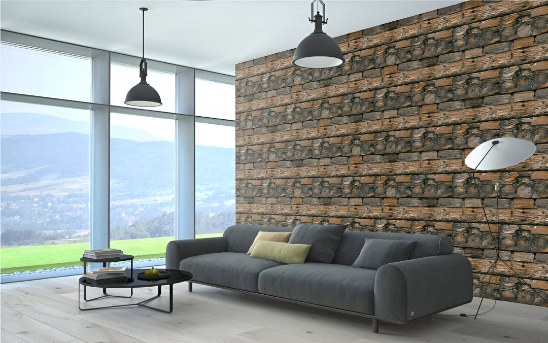 Artistic Weathered Charcoal Wooden Living Inspiration
