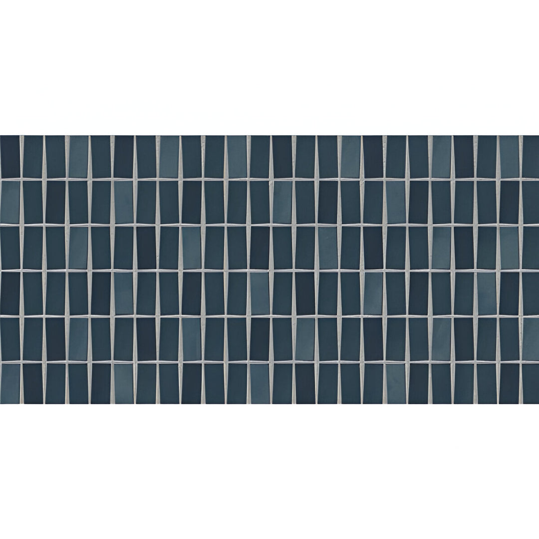 108 MN Blue Ceramic Tile 12x24 inch with glossy finish, perfect for modern kitchen and bathroom walls.

