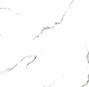 11128 Marble Ceramic Tile 24x24 Inch, featuring elegant white marble patterns with delicate gray veining, perfect for stylish and durable flooring or wall applications.
