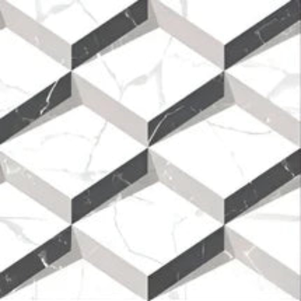 11162 Marble Ceramic Tile 24x24 Inch, featuring smooth white marble tones with subtle gray veining, ideal for sophisticated and durable flooring or wall applications.
