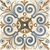 1626 Moroccan Vitrified Tile – 16x16 Inch floor tile with elegant blue and beige scrollwork and floral motifs on a cream background, perfect for decorative and durable flooring.