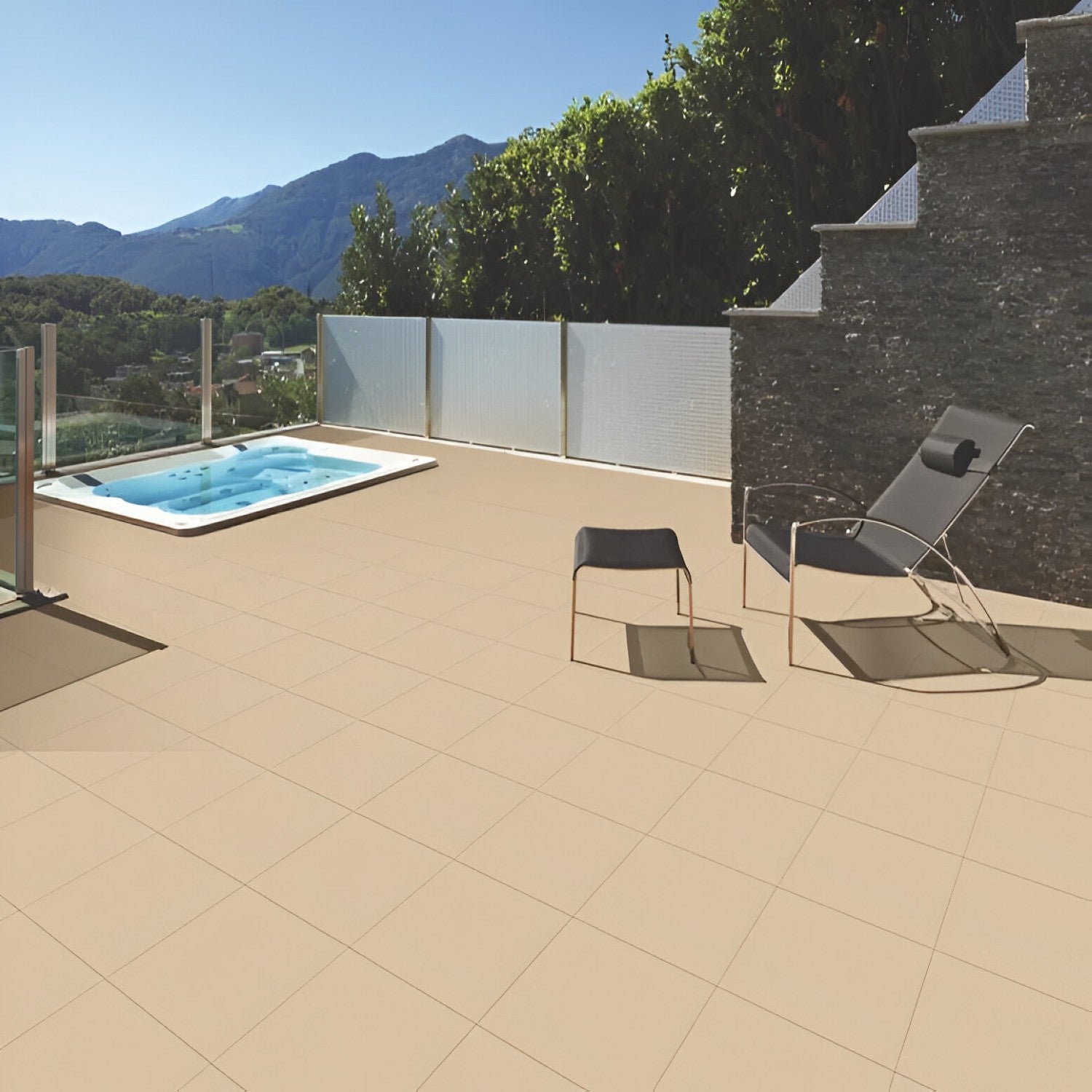 1677 Plain Vitrified Tile 16x16 Inch, featuring a smooth, polished surface in neutral tones, perfect for durable, stylish, and easy-to-maintain flooring or wall applications.
