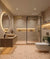 1683 Moroccan Vitrified Tile 16 x 16 Inch (B) featuring a decorative Moroccan and rangoli-inspired printed pattern with a matt finish, crafted from durable vitrified material for bathroom floor applications. The tile showcases intricate geometric detailing and ornamental motifs, making it ideal for creating elegant, stylish, and long-lasting bathroom flooring without compromising on durability or easy maintenance.