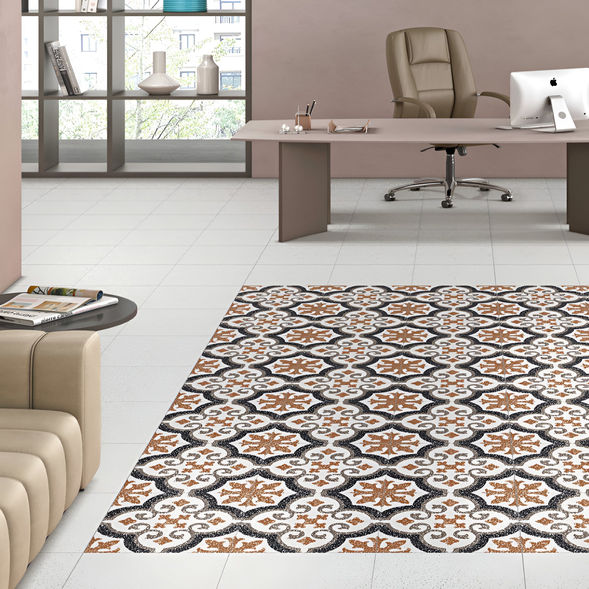 20451 Base Terrazzo vitrified tile in 12x12 inch size featuring a soft matt finish and subtle terrazzo pattern, suitable for wall and floor installation in modern residential and commercial interiors.