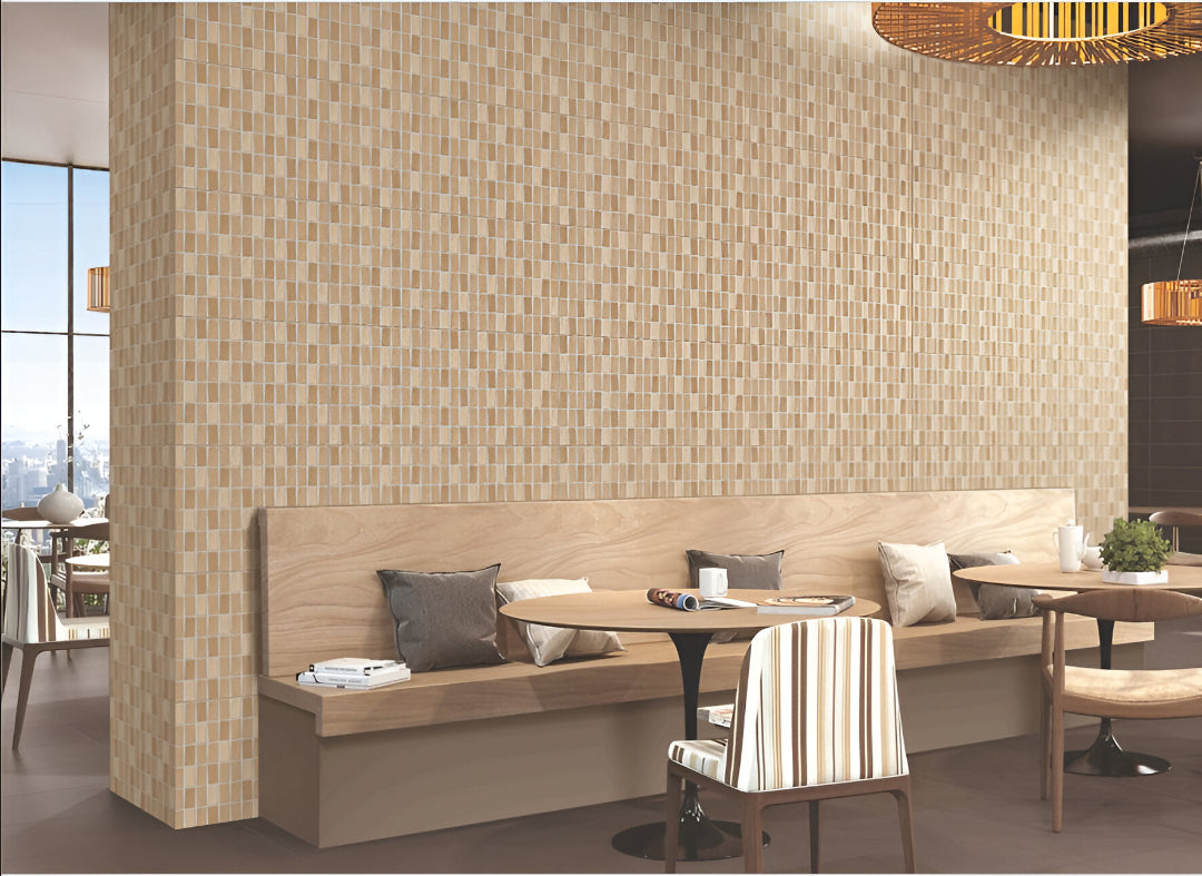225 MN Cream Ceramic Tile 12x24 inch in a glossy finish, ideal for bathroom and kitchen wall installations.

