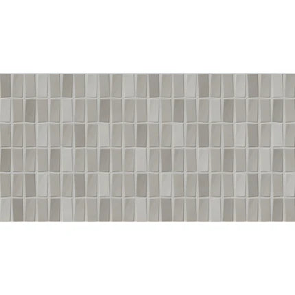 227 MN Grey Ceramic Tile 12x24 inch with a glossy finish, ideal for modern wall interiors in kitchens and bathrooms.

