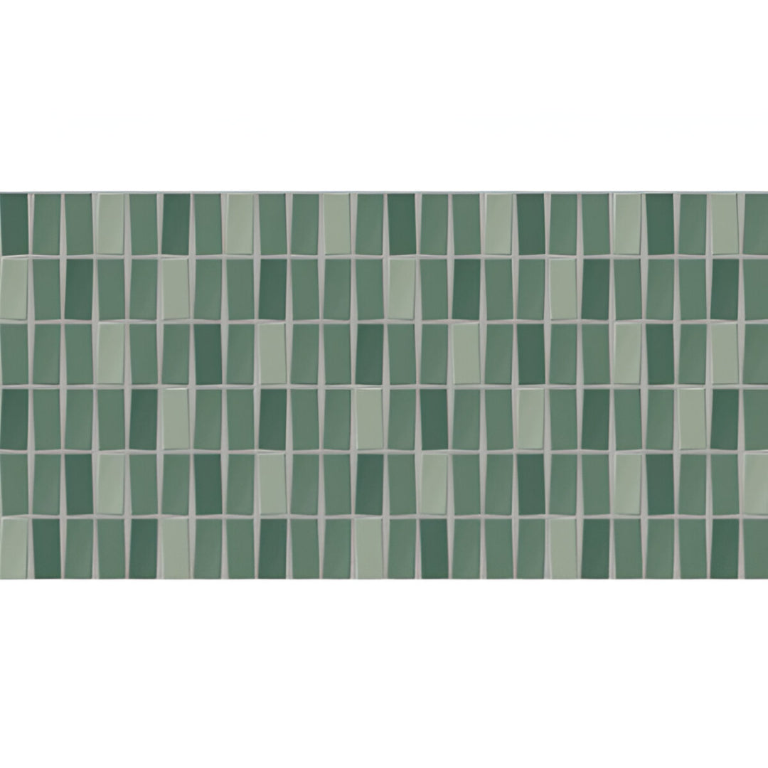 230 MN Green Ceramic Tile 12x24 inch glossy finish with rich emerald tone for kitchen and bathroom walls.

