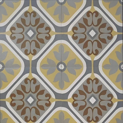 26096 Moroccan Tile – 24x24 inch ceramic tile featuring detailed Moroccan floral and geometric patterns in muted blue and beige tones, ideal for elegant wall and floor applications.









