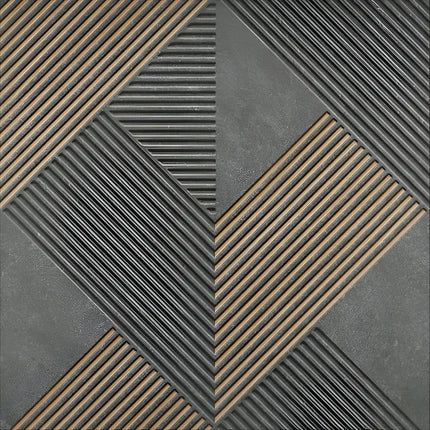 26097 Moroccan Tile – 24x24 inch ceramic tile with classic Moroccan geometric patterns in soft beige and gray tones, perfect for vintage and traditional interior spaces.

