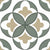 Green Moroccan vitrified tile with intricate printed rangoli design in matt finish, 12x12 inch wall and floor tile showcasing artistic patterns and elegant surface detailing for modern interiors
