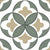 Green Moroccan vitrified tile with intricate printed rangoli design in matt finish, 12x12 inch wall and floor tile showcasing artistic patterns and elegant surface detailing for modern interiors