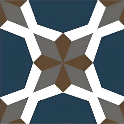 303002 Moroccan Vitrified Tile – 12×12 inch matt vitrified tile featuring a soft cream background with classic Moroccan-rangoli geometric and floral motifs in muted beige, ideal for elegant and timeless wall or floor accents.