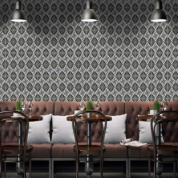 Artistic Blue Floral Moroccan Cafe Inspiration