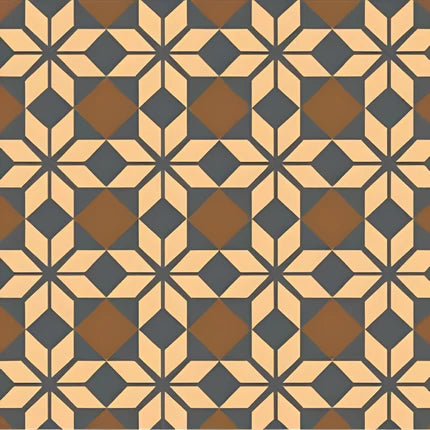 303007 Moroccan Vitrified Tile – 12×12 inch matt vitrified tile featuring a crisp white background with bold black geometric and floral Moroccan-rangoli motifs, perfect for stylish accent flooring or wall panels.