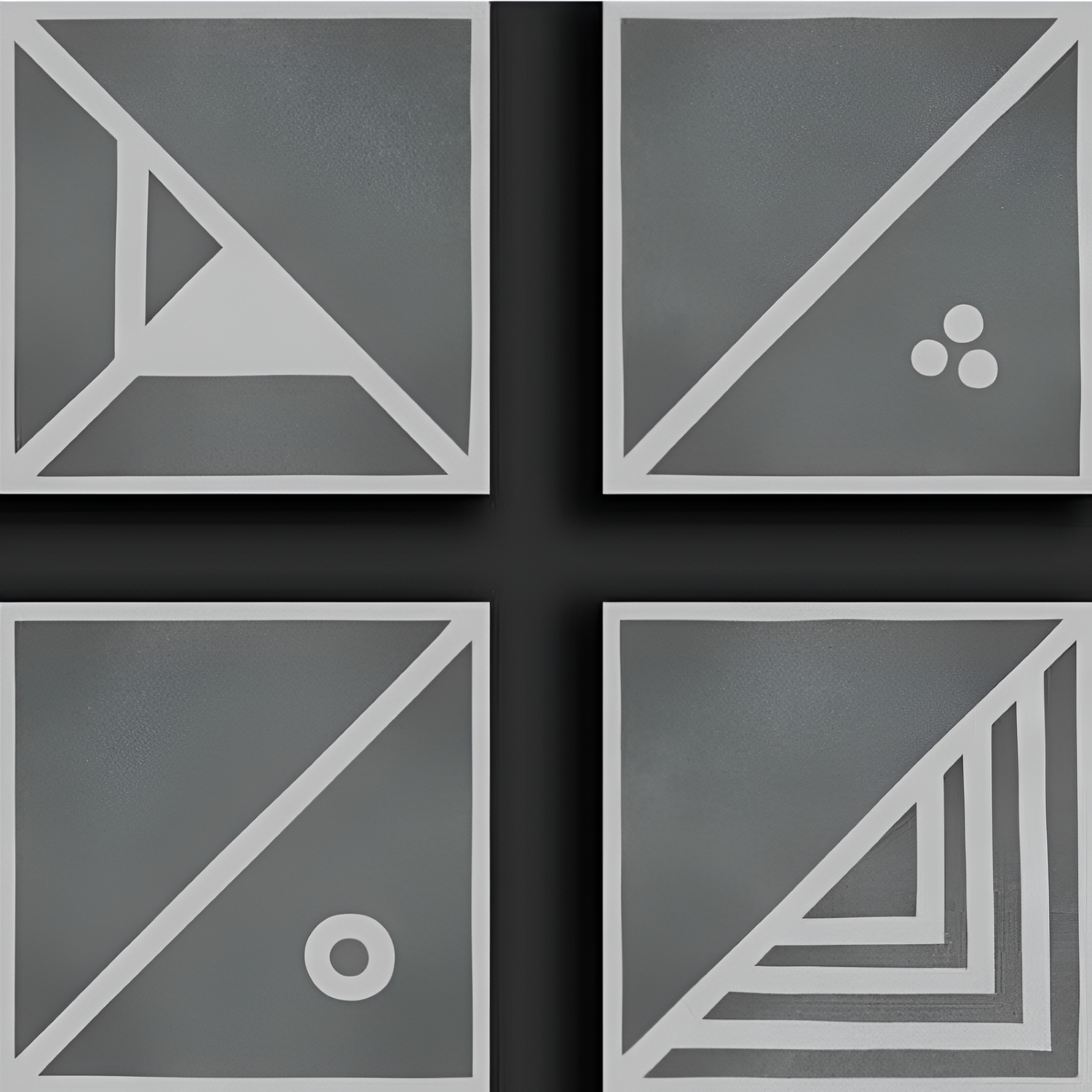 303009 Moroccan Vitrified Tile – 12×12 inch matt vitrified tile featuring a crisp white base with bold black Moroccan-rangoli geometric motifs, perfect for striking wall and floor installations.