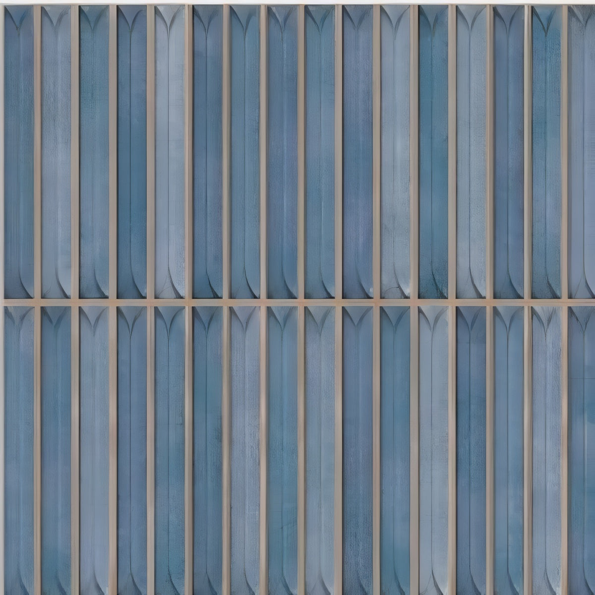 311 MN Tile 12x12 Inch – Deep blue matte wall tile with ribbed vertical texture for bold and modern interiors.

