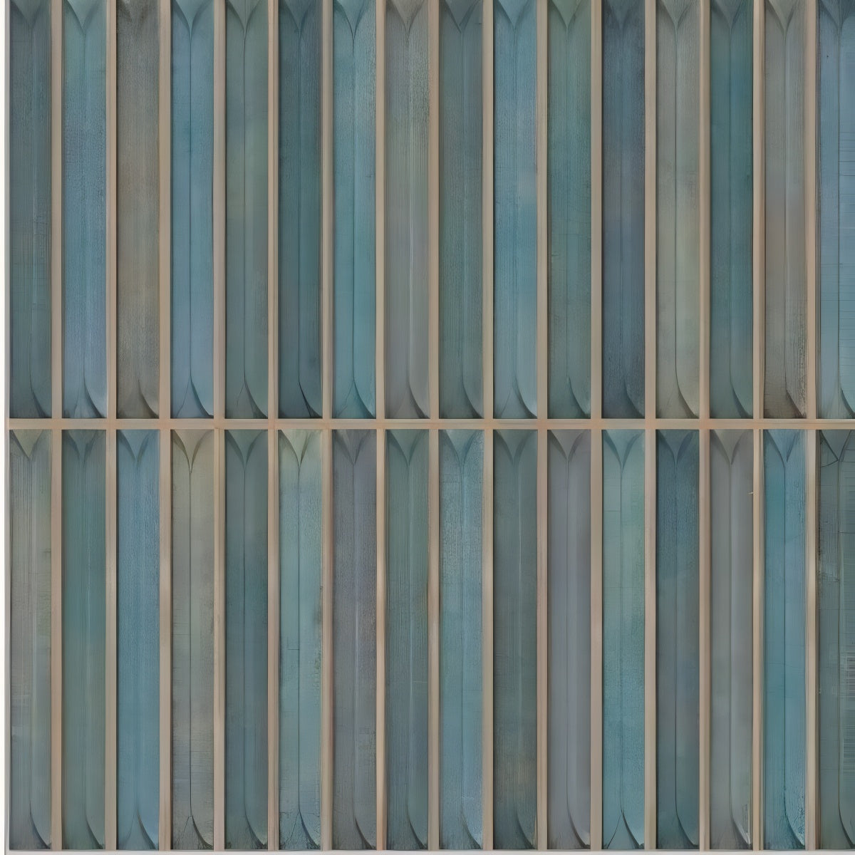 313 MN Tile 12x12 Inch – Ocean blue matte wall tile with ribbed vertical texture for modern and coastal interiors.

