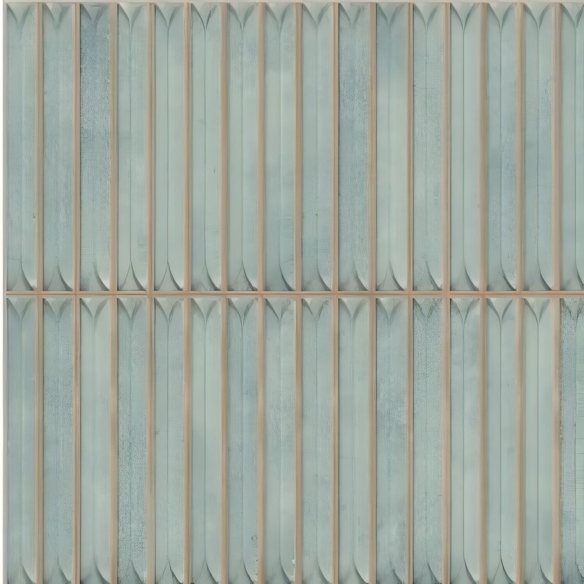314 MN Tile 12x12 Inch – Aqua green matte wall tile with vertical ribbed texture for serene, modern interiors.

