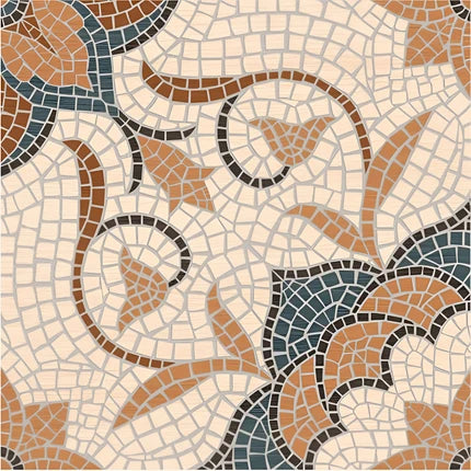 4091-AN vitrified floor tile in 16×16 inch size featuring an intricate printed Rangoli pattern with a smooth matt finish, designed to enhance living rooms, dining areas, and elegant interior floor spaces with a traditional yet modern look.