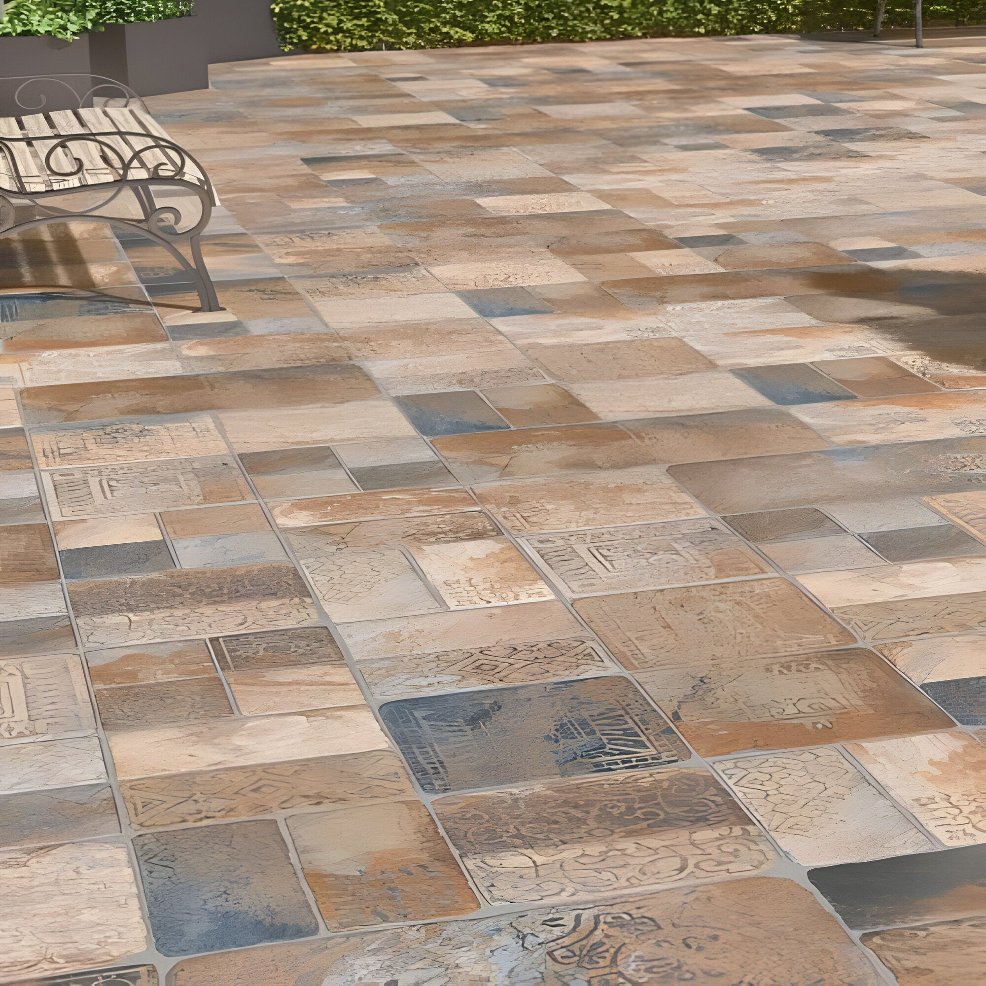 Rustic vitrified floor tile 4152-MJD in 16 x 16 inch size with matt finish, showing a natural earthy texture suitable for residential and commercial flooring spaces