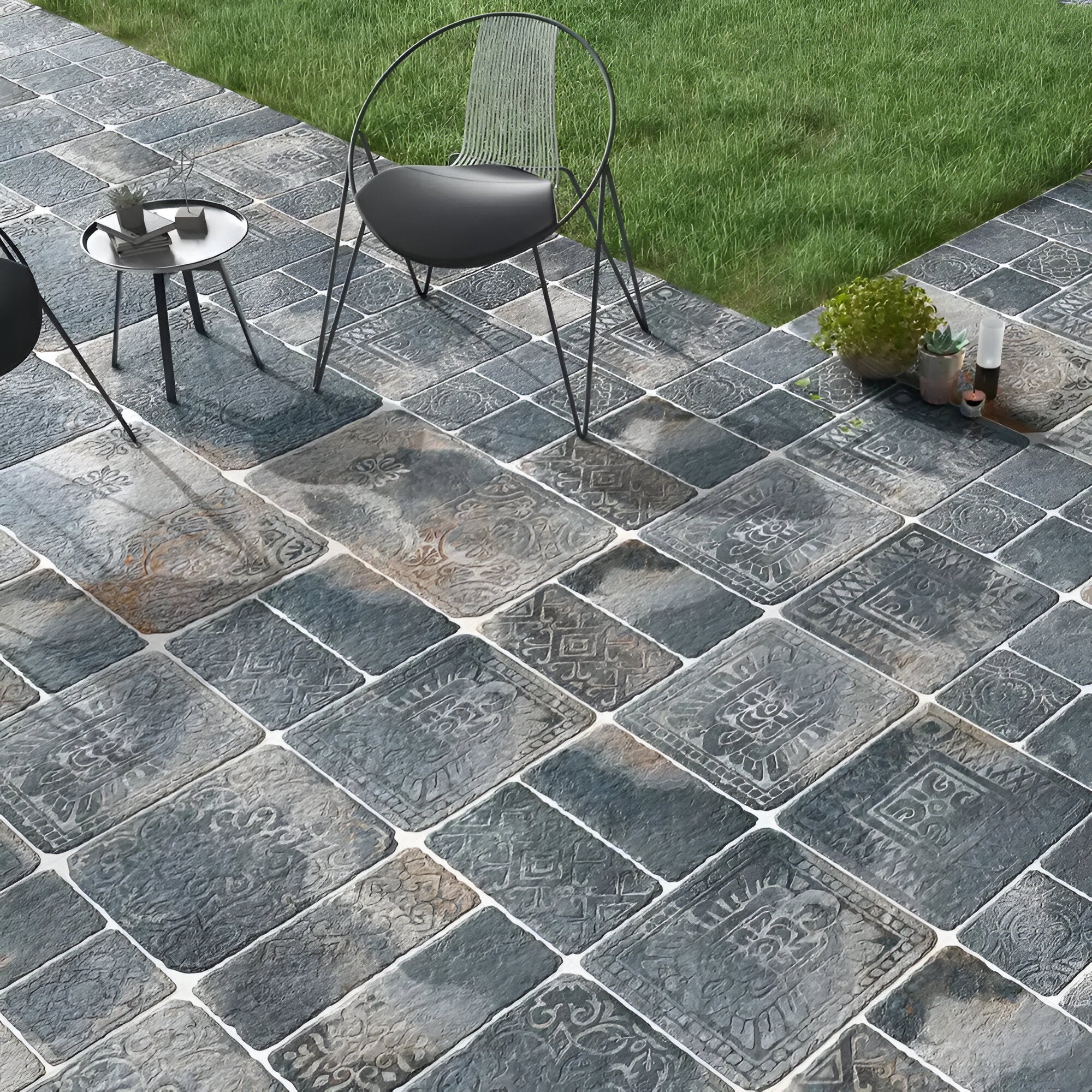 4154-MJD Rustic Vitrified Tile 16 x 16 Inch showing a matt-finish earthy floor design with natural rustic patterns, ideal for enhancing the warmth and elegance of residential and commercial interiors.