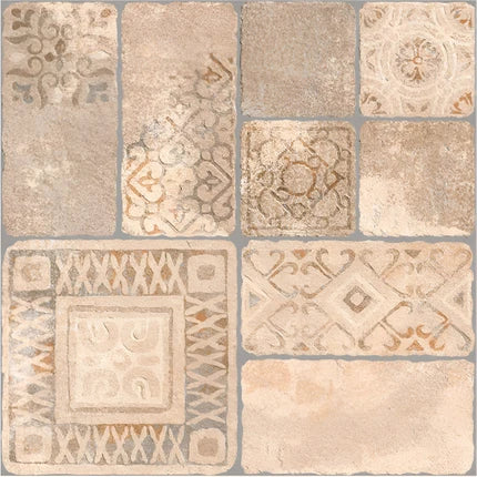 4156-MJD Rustic Vitrified Floor Tile in 16x16 Inch size, featuring a matt finish and earthy rustic design. High-quality vitrified material ideal for durable residential and commercial flooring, adding natural stone-like warmth and elegance to living rooms, bedrooms, and hallways.