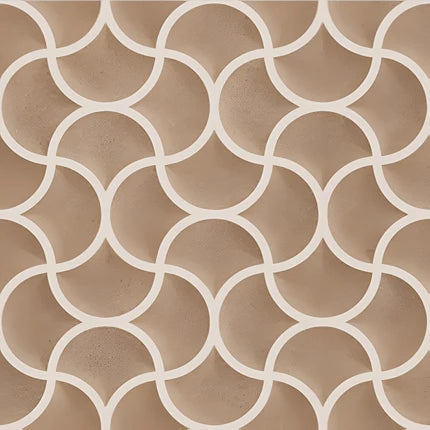 505-MN ceramic wall tile with deep punched embossed texture and highlighted detailing in a 12 inch by 12 inch format for interior wall décor