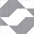 513 Decor Moroccan Vitrified Tile 12x12 inch showcasing a black and white geometric design with bold diagonal and vertical line patterns creating a modern, optical illusion effect.