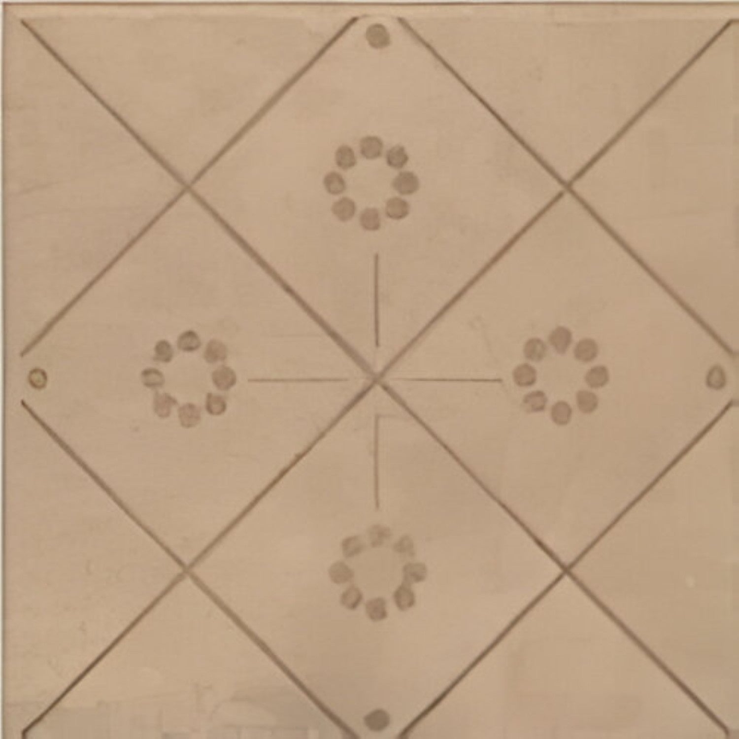 6001 Decor Vitrified Tile 20x20 Inch – A soft beige tile with a delicate floral motif in muted tones, offering an elegant and vintage-inspired aesthetic.