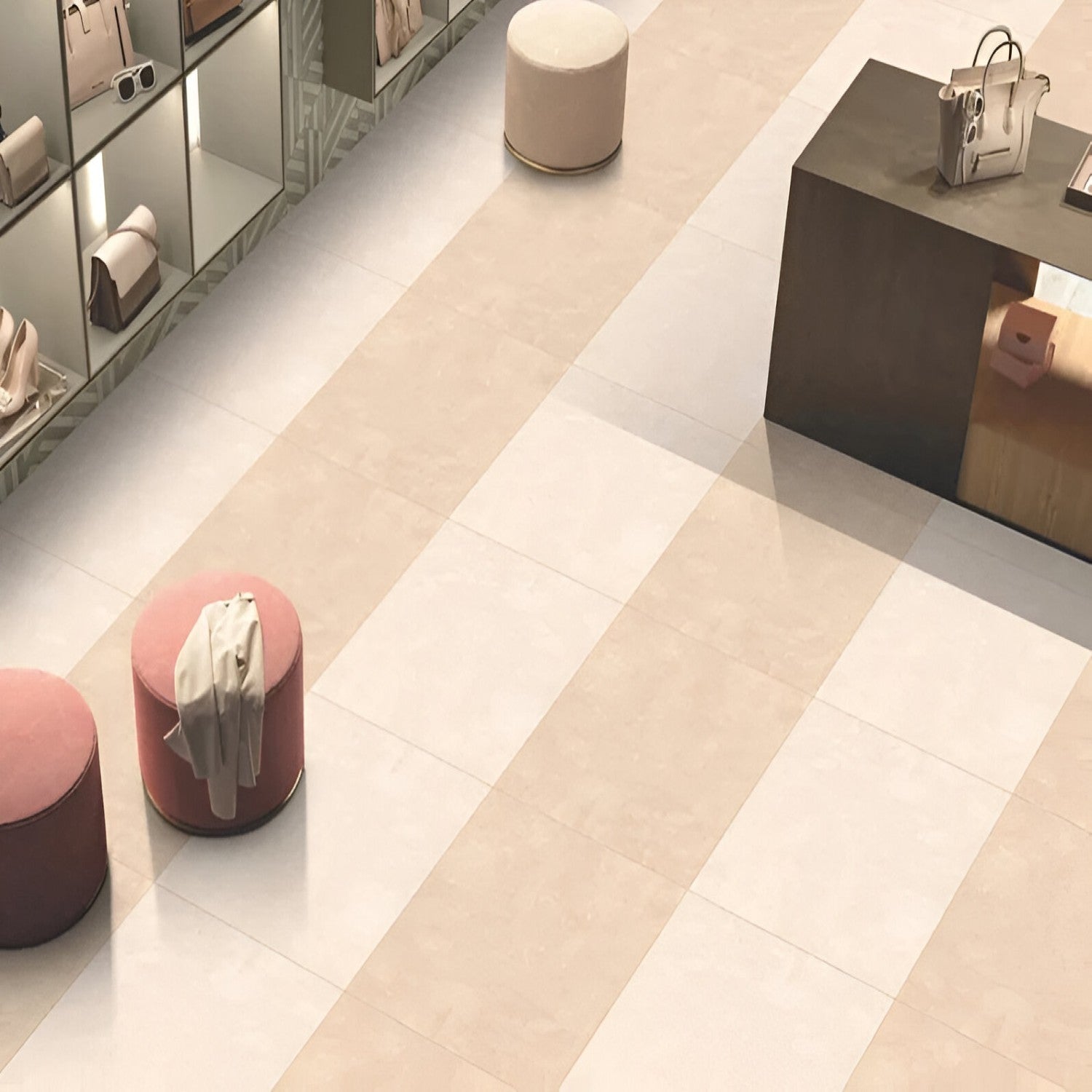 60023 and 60024 Plain Ceramic Tile 24x24 Inch, featuring smooth, uniform surfaces in neutral tones, ideal for simple, elegant, and durable flooring or wall applications.
