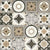 60030 Moroccan Tile – 24x24 inch ceramic tile featuring traditional Moroccan geometric and floral patterns in neutral beige and gray tones with a vintage finish.