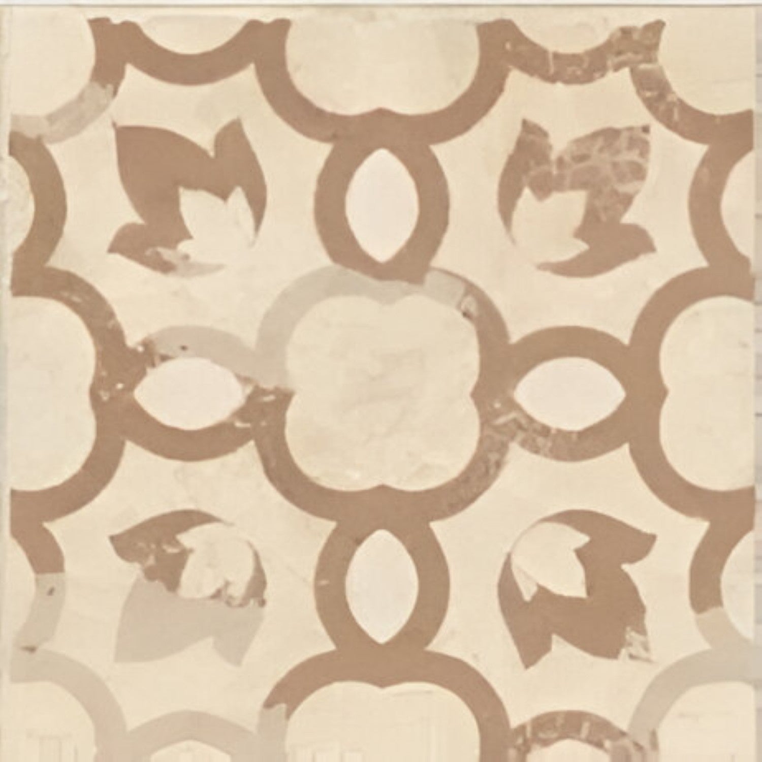 6005 Decor Vitrified Tile 20x20 Inch – Artistic decorative tile with intricate vintage-inspired motifs and warm-toned detailing, ideal for classic and heritage-themed spaces.