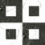 6421 Moroccan Vitrified Tile – 16x16 inch ceramic tile featuring an interlocking petal-style white pattern on a deep black background, perfect for stylish accent walls and floors.