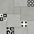 6448 Moroccan Vitrified Tile – 16x16 inch ceramic tile showcasing a bold black-and-white geometric floral pattern, ideal for vintage-inspired or modern interiors.