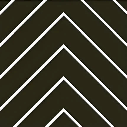 6914 Moroccan Ceramic Tile – 24x24 inch ceramic tile featuring a striking black and white chevron pattern for bold, modern interior designs.