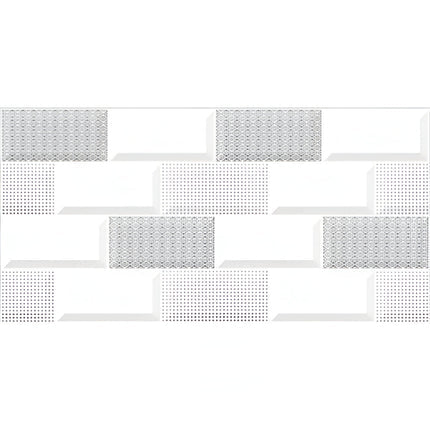 White matte ceramic wall tile with brick design, 12x24 inch size.