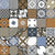 8065 Moroccan vitrified floor tile with detailed printed Moroccan and Rangoli inspired geometric pattern, matt finish surface, square 16×16 inch decorative tile suitable for residential and commercial flooring applications.