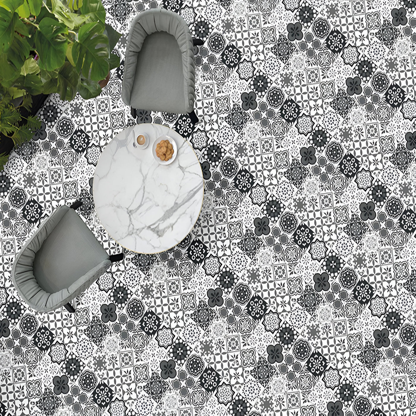 Artistic Black and White Moroccan Floor Inspiration