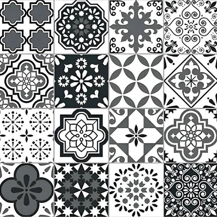 Floor application of 8066 Moroccan vitrified tile in 16 x 16 inch size showing intricate printed Moroccan and Rangoli pattern with a matt surface texture.