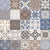8069 Moroccan vitrified floor tile in 16×16 inch size, featuring intricate Moroccan and Rangoli-inspired printed patterns with a matt surface, showcasing detailed geometric motifs, uniform texture, precise edges, and decorative design suitable for elegant residential and commercial flooring interiors.
