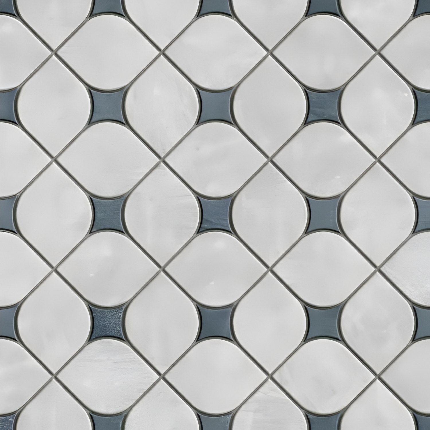9760 Moroccan Vitrified Tile – 16x16 inch vitrified tile featuring intricate Moroccan patterns in classic black and white tones with detailed geometric and floral designs.

