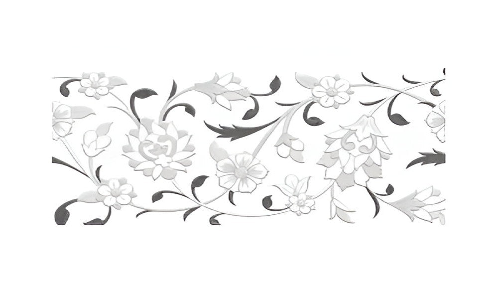 Agaria White Decor-5 Ceramic Tile 12 x 24 inch featuring a sophisticated white design with decorative patterns, perfect for adding a touch of elegance and modern charm to walls and interiors.
