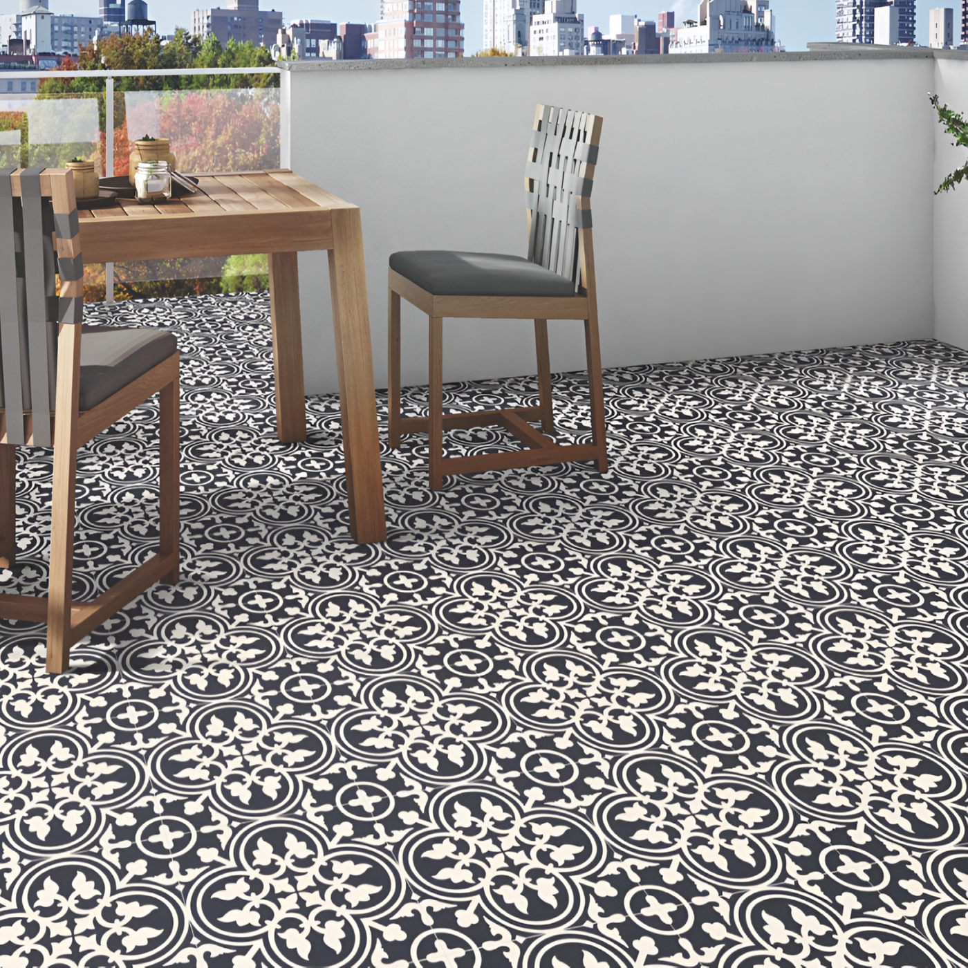 Bold Midnight Alham Moroccan Vitrified Tile