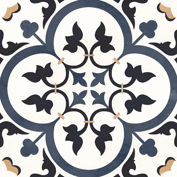 Alham Blue Moroccan Vitrified Tile 16*16 Inch