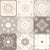 Amora Moroccan Vitrified Tile 24 x 24 Inch with intricate Moroccan Rangoli pattern in beige color and matt finish, showcasing artistic printed design ideal for living room, kitchen, and hallway décor.